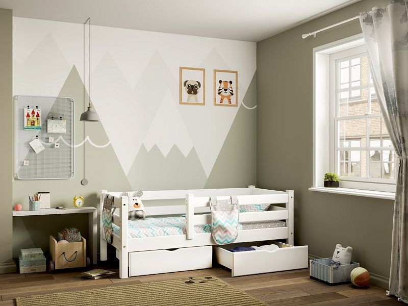 СОНЯ Детская кровать 1600 + 2 ящика (белая) | увеличить фото 1 СОНЯ Детская кровать 1600 + 2 ящика (белая) | фото 1