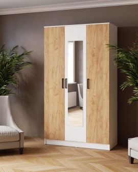 ЛАРС Шкаф комбинированный 1,2 с зеркалом Белый/Дуб крафт золотой | подробнее ЛАРС Шкаф комбинированный 1,2 с зеркалом Белый/Дуб крафт золотой | фото