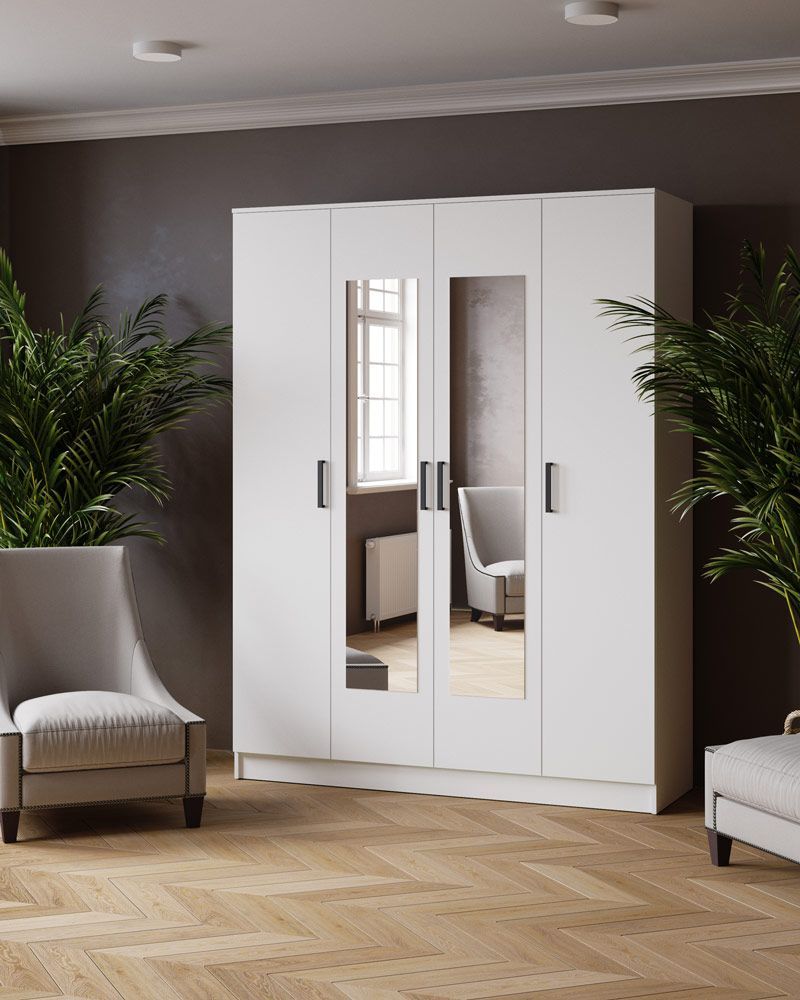 ЛАРС Шкаф комбинированный 1,6 с зеркалом Белый | увеличить фото 1 ЛАРС Шкаф комбинированный 1,6 с зеркалом Белый | фото 1