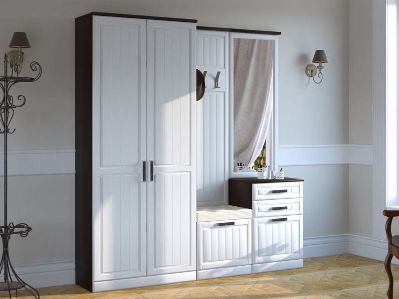 Прихожая Венеция-1 (модульная) (Венге/Белое дерево) | увеличить фото 1 Прихожая Венеция-1 (модульная) (Венге/Белое дерево) | фото 1