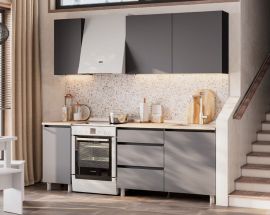 Кухонный гарнитур ДЕНВЕР (1600) Графит серый/Дуб Сонома | подробнее Кухонный гарнитур ДЕНВЕР (1600) Графит серый/Дуб Сонома | фото