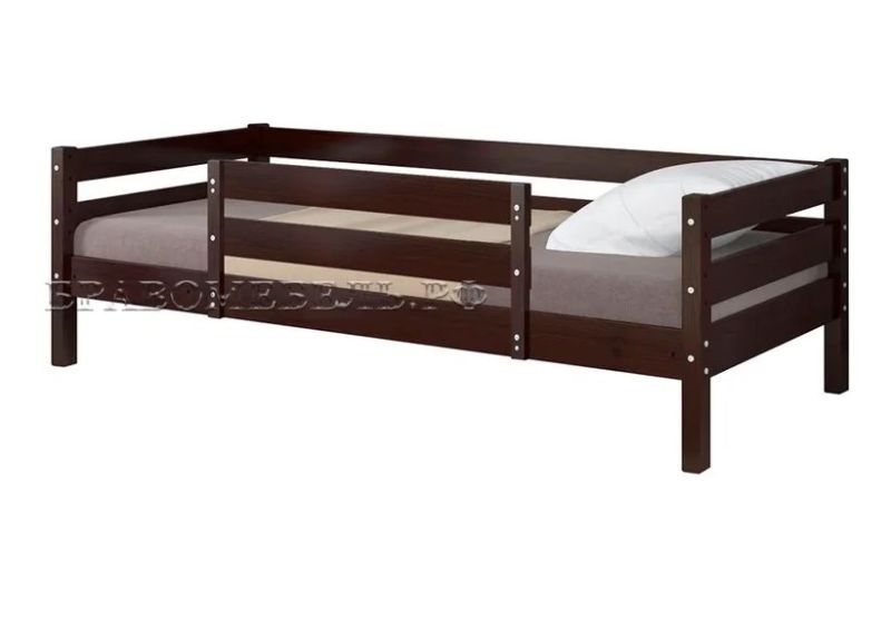 ГЛОРИЯ Кровать детская (Темный орех)  с бортиком | увеличить фото 1 ГЛОРИЯ Кровать детская (Темный орех)  с бортиком | фото 1