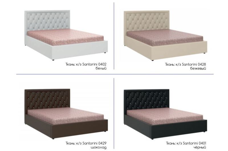 МАРТИНА Кровать 1600 (экокожа белая со стразами) | увеличить фото 2 МАРТИНА Кровать 1600 (экокожа белая со стразами) | фото 2