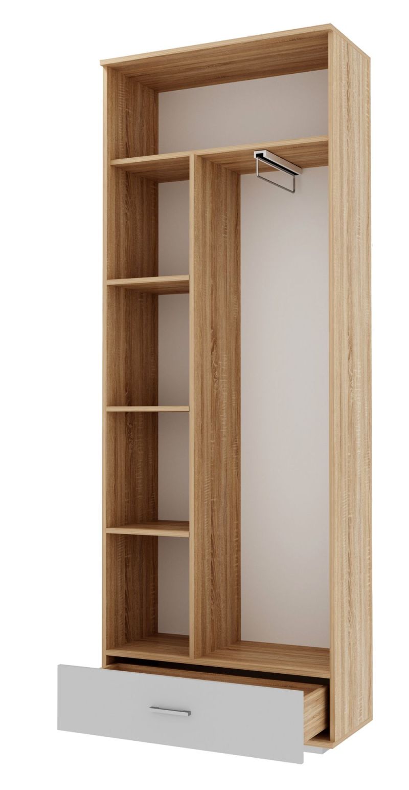 ИТАЛИЯ ШК1Я-800 Шкаф 2 дв., 1 ящ. (Дуб сонома/Белый глянец) | увеличить фото 2 ИТАЛИЯ ШК1Я-800 Шкаф 2 дв., 1 ящ. (Дуб сонома/Белый глянец) | фото 2