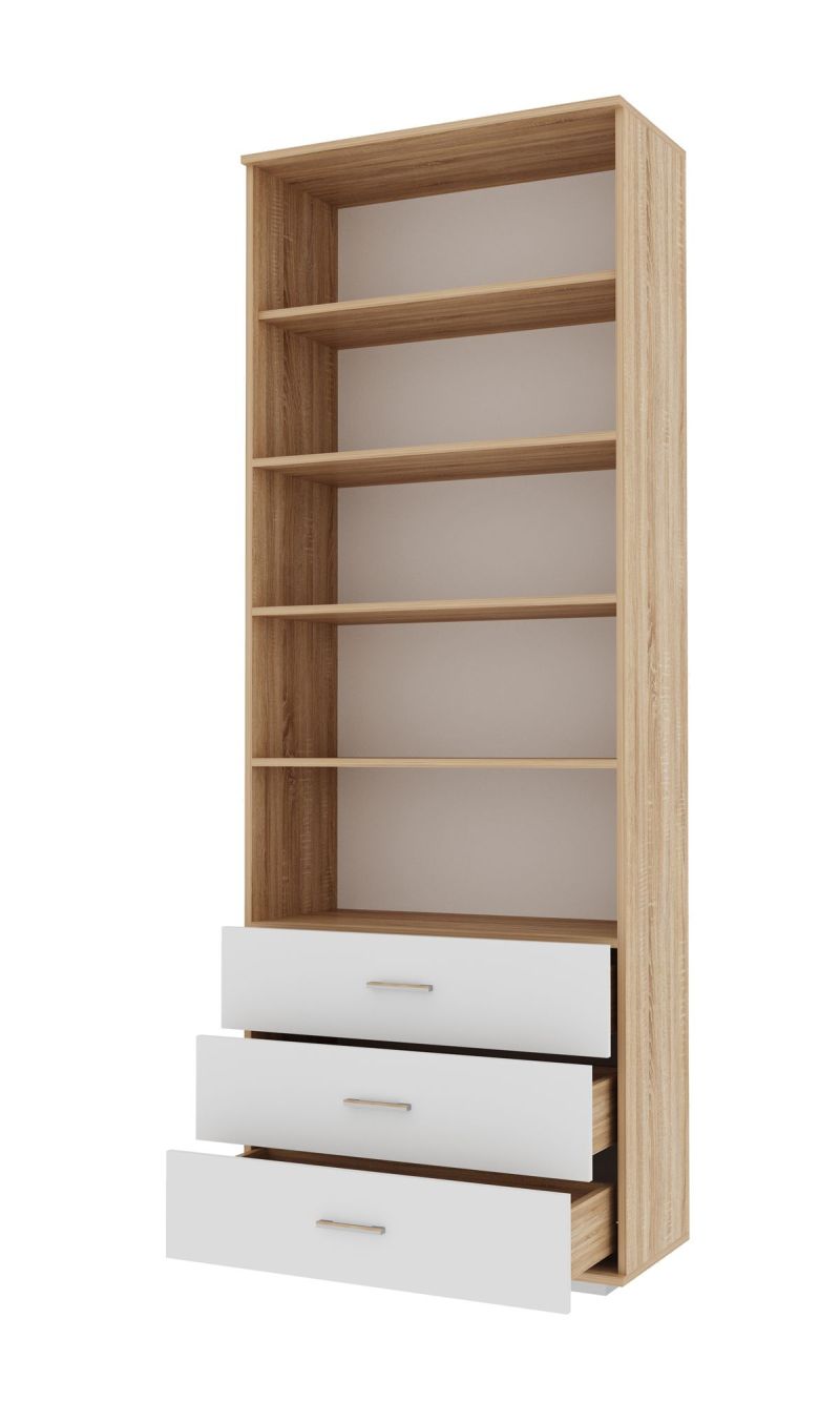 ИТАЛИЯ ШК3Я-800 Шкаф 2 дв., 3 ящ. (Дуб сонома/Белый глянец) | увеличить фото 2 ИТАЛИЯ ШК3Я-800 Шкаф 2 дв., 3 ящ. (Дуб сонома/Белый глянец) | фото 2