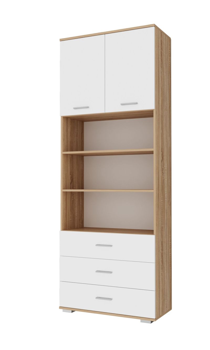 ИТАЛИЯ ШК3Я-800 Шкаф 2 дв., 3 ящ. (Дуб сонома/Белый глянец) | увеличить фото 1 ИТАЛИЯ ШК3Я-800 Шкаф 2 дв., 3 ящ. (Дуб сонома/Белый глянец) | фото 1